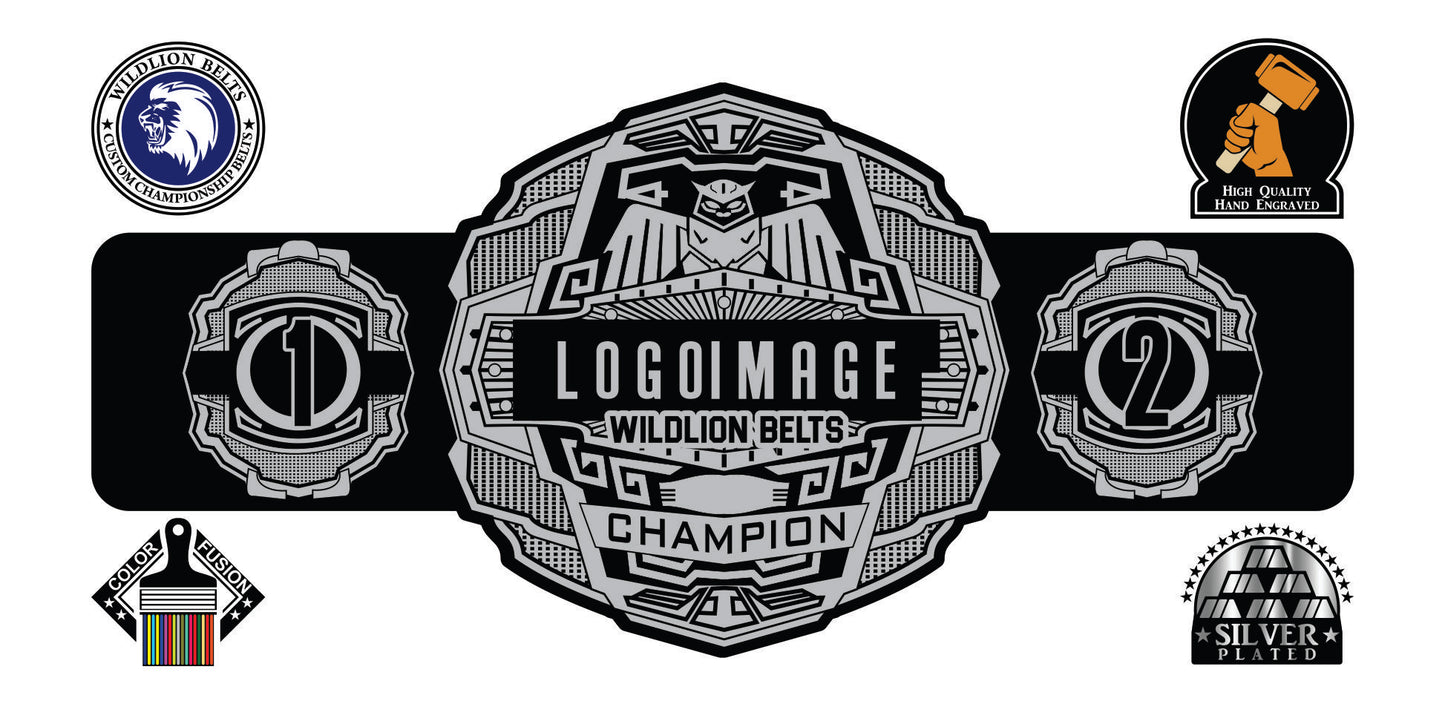 Custom Championship Belt - Bat Series - Silver