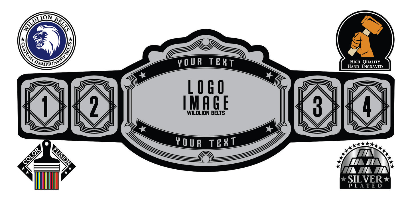 Custom Championship Belt- Undisputed Series - Silver