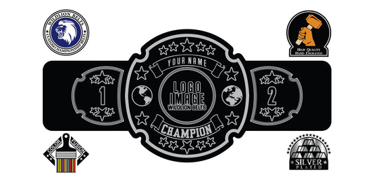 Custom Championship Belt- Fighter Series - Silver