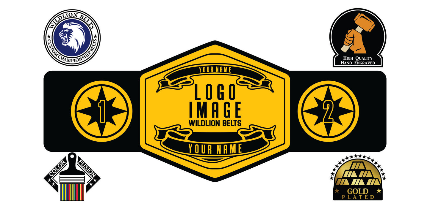 Custom Championship Belt, Untied Pro Wrestling Series- Gold